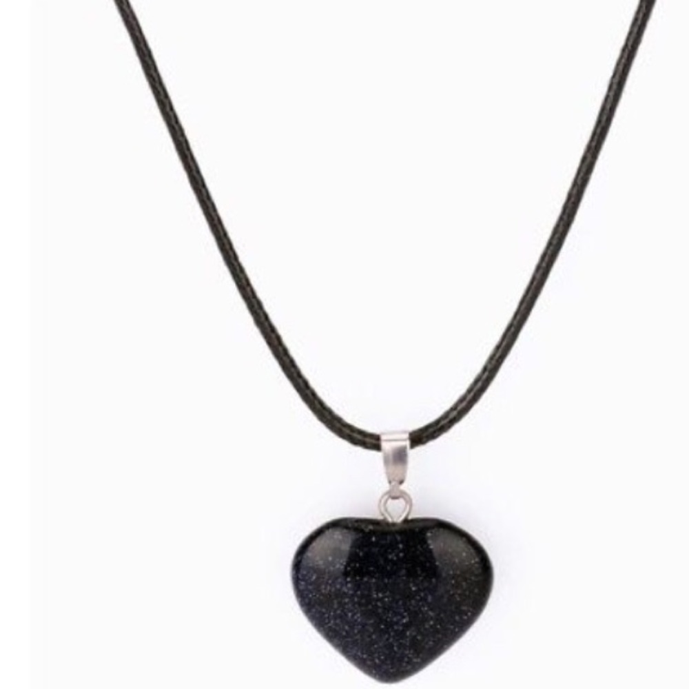Blue Sandstone Heart Necklace